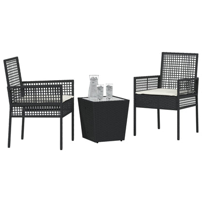 3-Delt Hagebistrosett Med Puter Svart Polyrotting