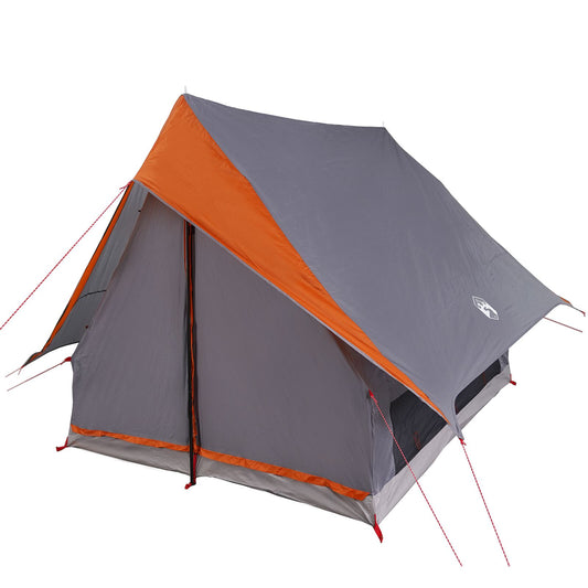 Camping Telt A-Frame 3-Person Grå Og Oransje Vanntett