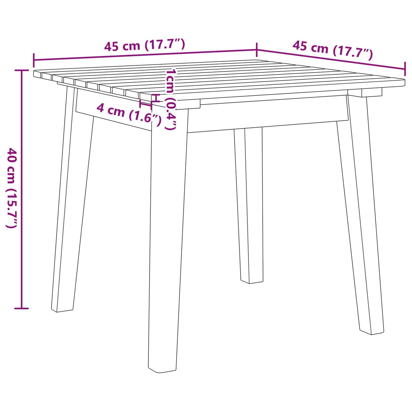 Hagemøbelset Med Bord, 3 Deler, Svart, Solid Akasietre