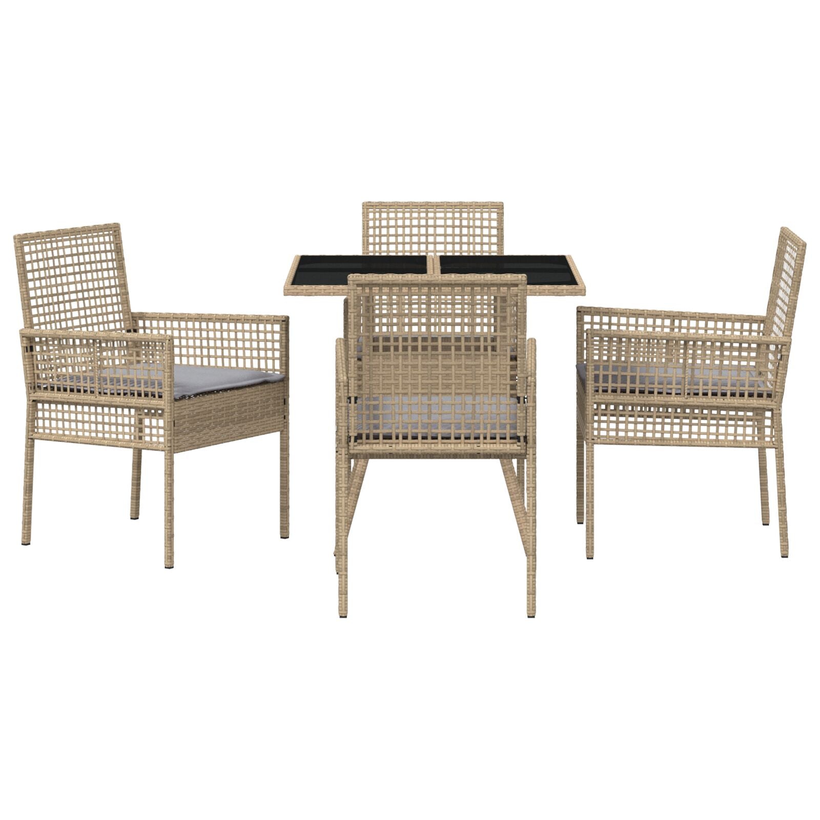 5-Delt Hage Spisebord Beige Poly Rotting