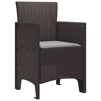 Hage Stoler Med Puter 4 Stk Brun Poly Rattan
