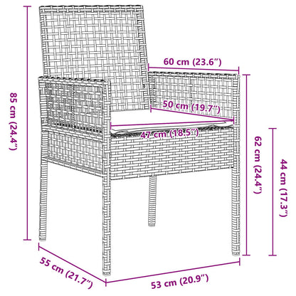 3 Delt Hage Spisebordsett Brun Poly Rattan