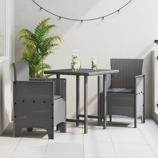 Hage Stol Set Of 2 Lysegrå, Antrasitt Polypropylen Standard