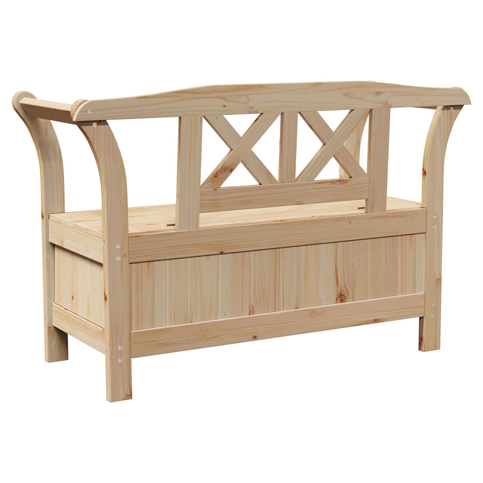 Hageoppbevaringsbenk 119X76X44 Cm Solid Tre Furu