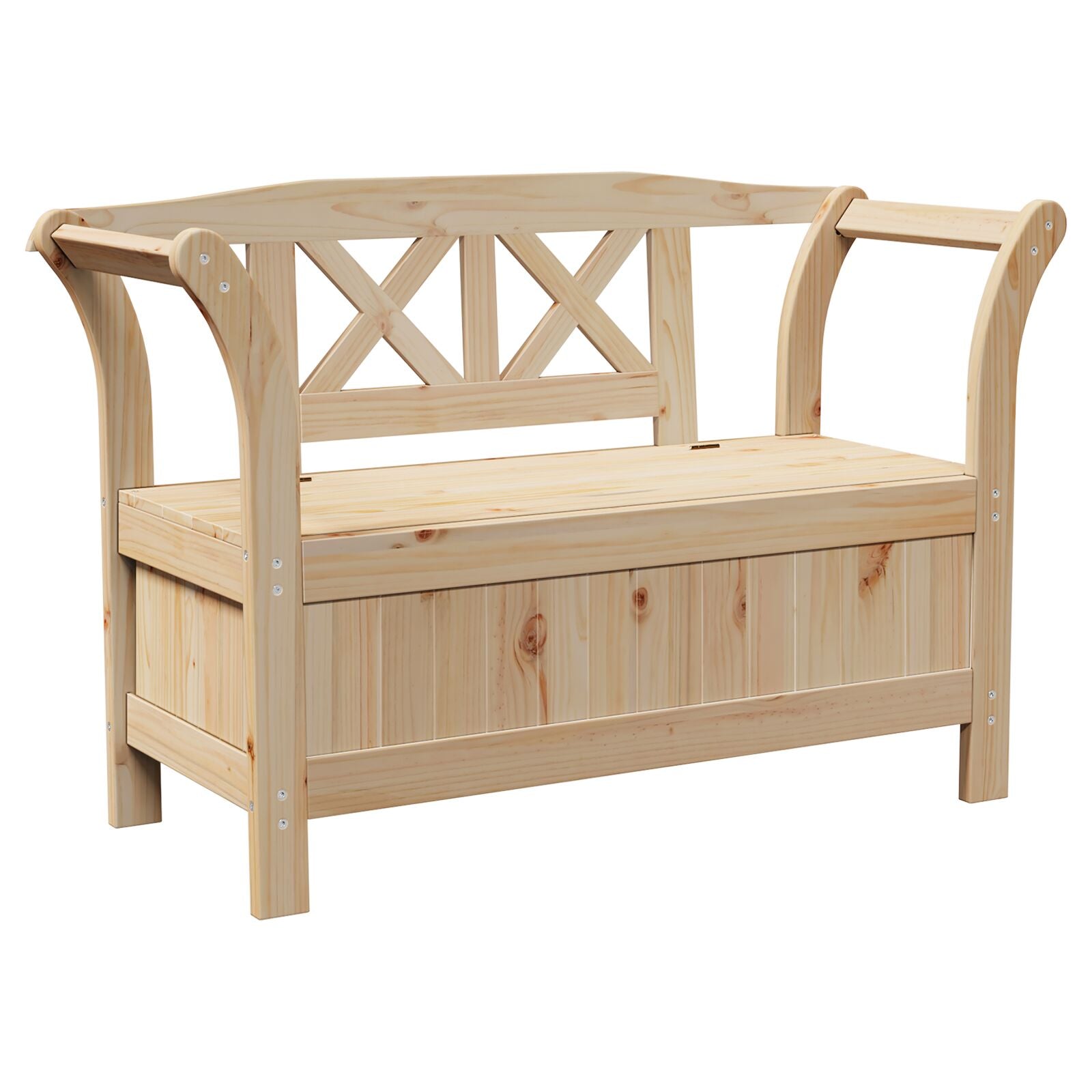 Hageoppbevaringsbenk 119X76X44 Cm Solid Tre Furu