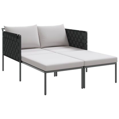 Solseng Med Puter For 2 Personer Anthracite 115X153X69,5 Cm Stål