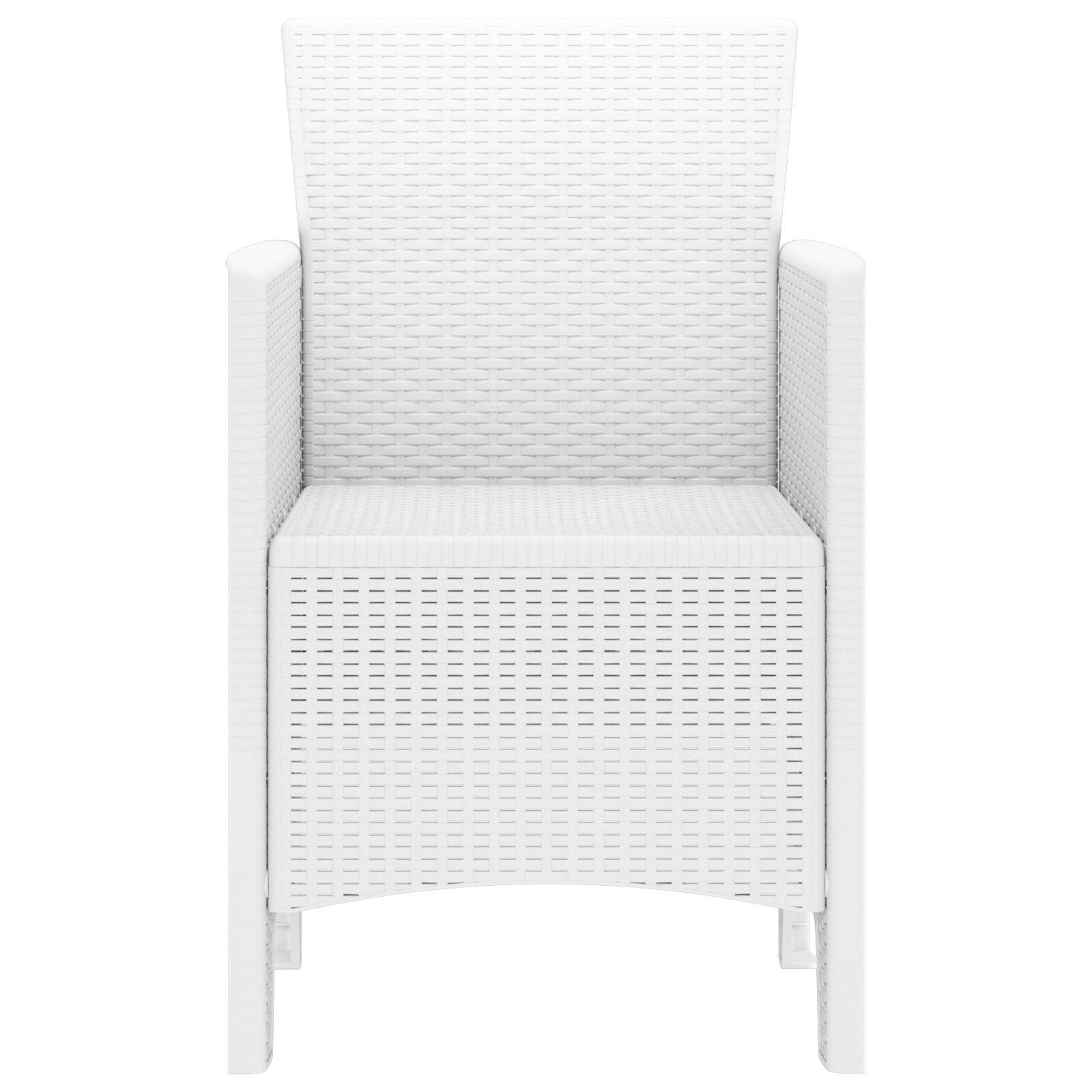 Hage Stol Sett Med 4 Hvit Poly Rattan Standard Lettvekt