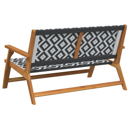 Hagebenk Svart Og Hvit 122X76X73,5 Cm Solid Akasietre