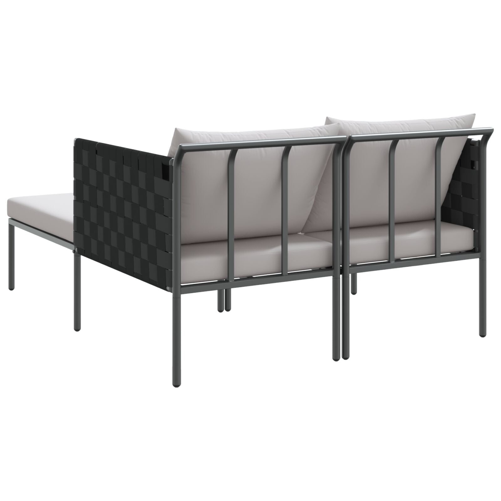 Solseng Med Puter For 2 Personer Anthracite 115X153X69,5 Cm Stål
