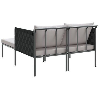 Solseng Med Puter For 2 Personer Anthracite 115X153X69,5 Cm Stål