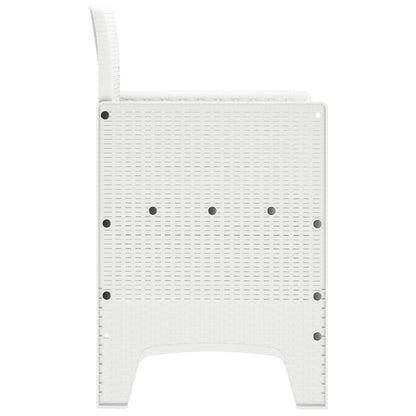 Hage Stol Sett Med 4 Hvit Poly Rattan Standard Lettvekt