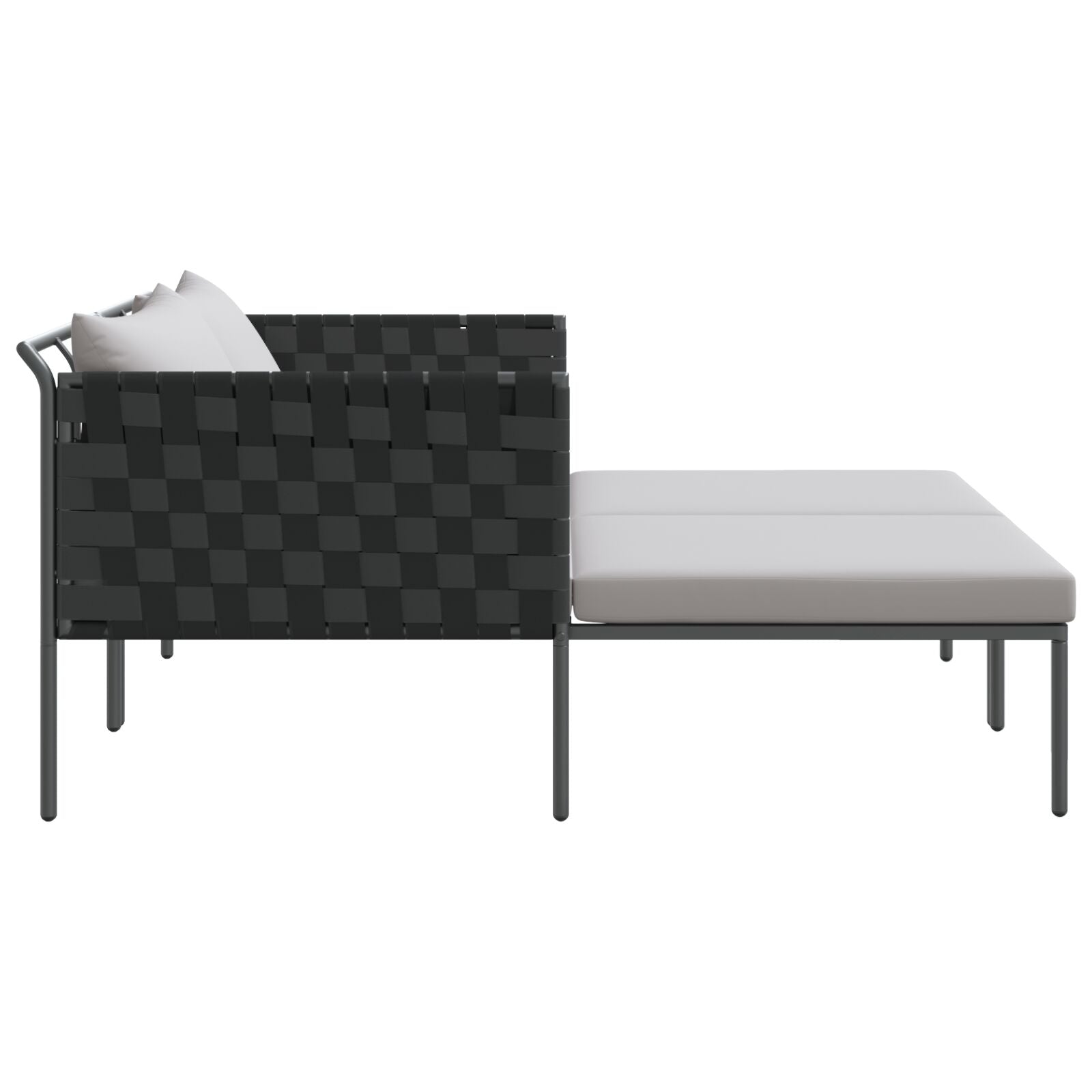 Solseng Med Puter For 2 Personer Anthracite 115X153X69,5 Cm Stål