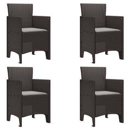 Hage Stoler Med Puter 4 Stk Brun Poly Rattan