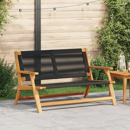 Hagebenk Svart 76X122X73 Cm Massivt Akasietre