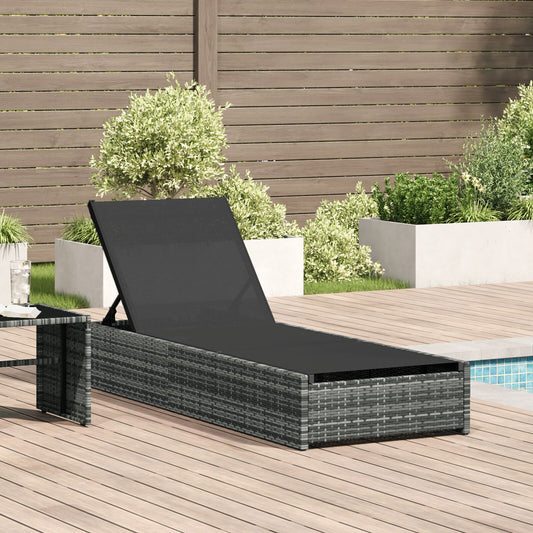Solstol Grå 60X200X27 Cm Poly Rattan