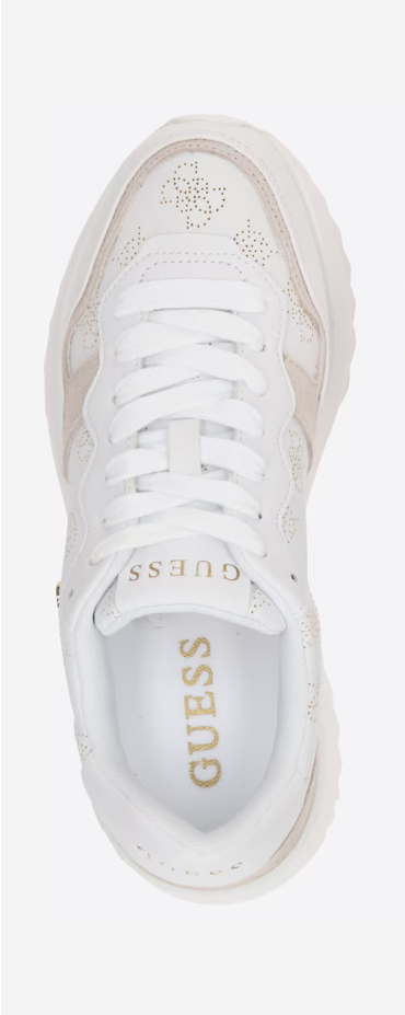 Guess Vienna – Trendy White Print Sneakers for Spring & Summer