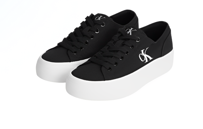 Calvin Klein Jeans Noir – Sleek Black Cotton Sneakers for Spring & Summer