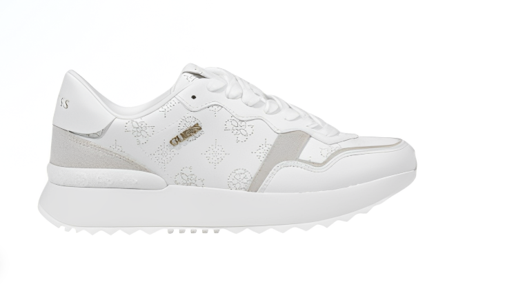 Guess Vienna – Trendy White Print Sneakers for Spring & Summer