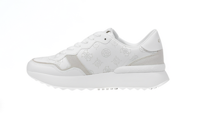 Guess Vienna – Trendy White Print Sneakers for Spring & Summer