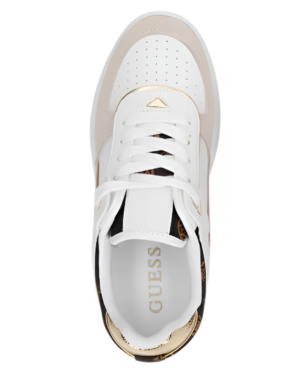 Guess Priddy – Trendy White Platform Sneakers for Spring & Summer