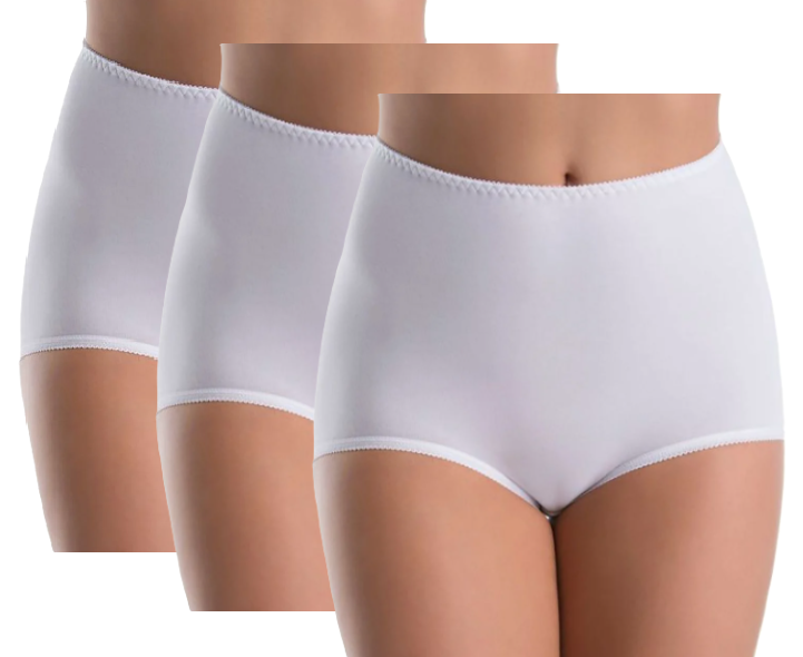 3-pack of women's high-waisted bamboo Underwear- Wight