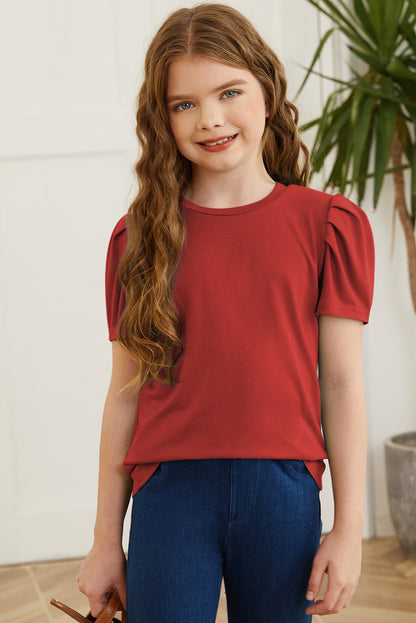 Puff Sleeve T-Shirt For Girls