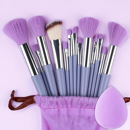 Professional Soft Makeup Brush Set – Fluffy Kabuki Brushes for Face & Eyes