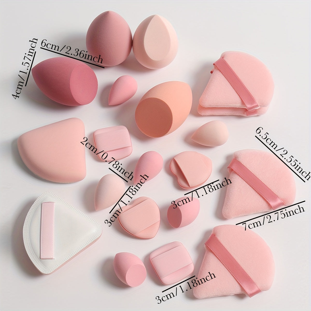 20pcs Candy Makeup Sponge Set – Cushion & Loose Powder Puffs for Flawless Blending