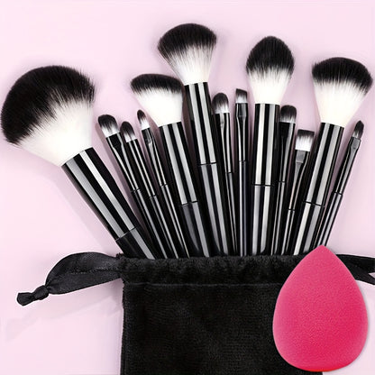 Professional Soft Makeup Brush Set – Fluffy Kabuki Brushes for Face & Eyes