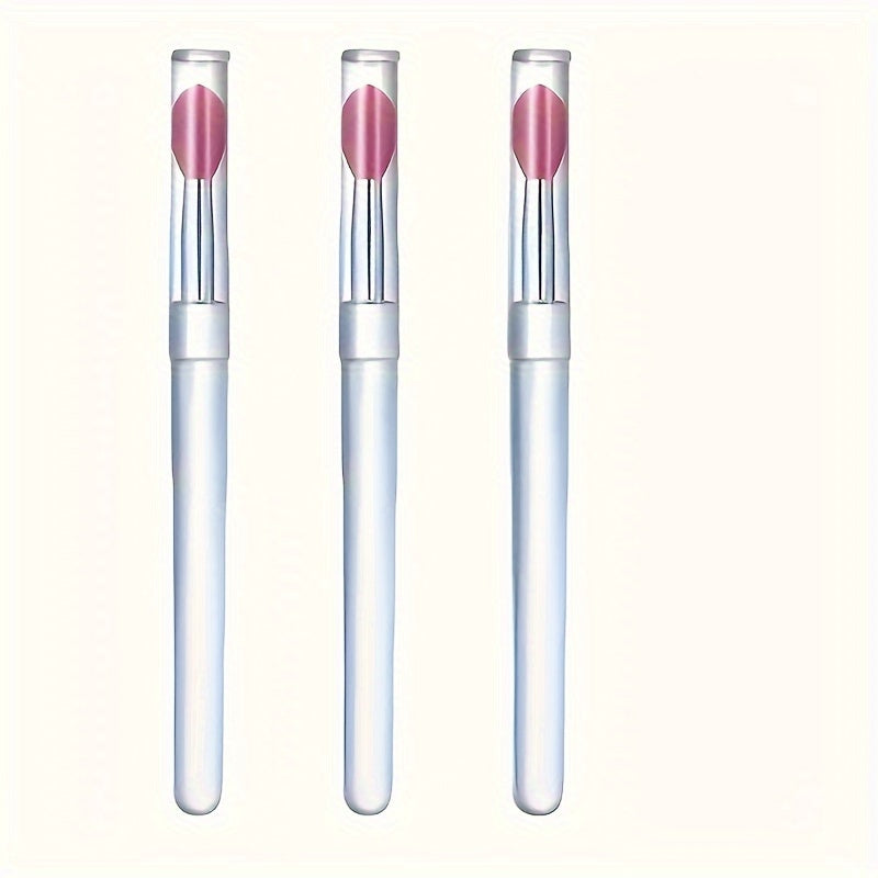 Portable Silicone Lip Brush with Cover – Multifunctional Lip Balm & Lipstick Applicator