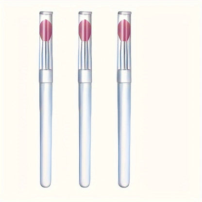 Portable Silicone Lip Brush with Cover – Multifunctional Lip Balm & Lipstick Applicator