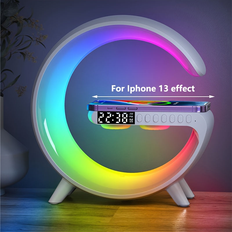 VIKEFON Multi-Function Wireless Charger & Speaker – RGB Light & Alarm Clock