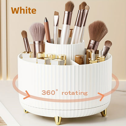 360° Rotating Makeup Brush Organizer – Large Capacity Storage Box