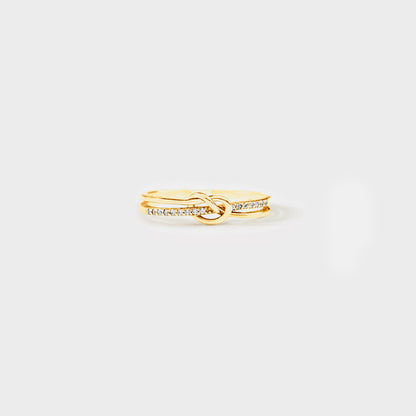 Knot Ring - 925 Sterling Silver/18K gold-plated