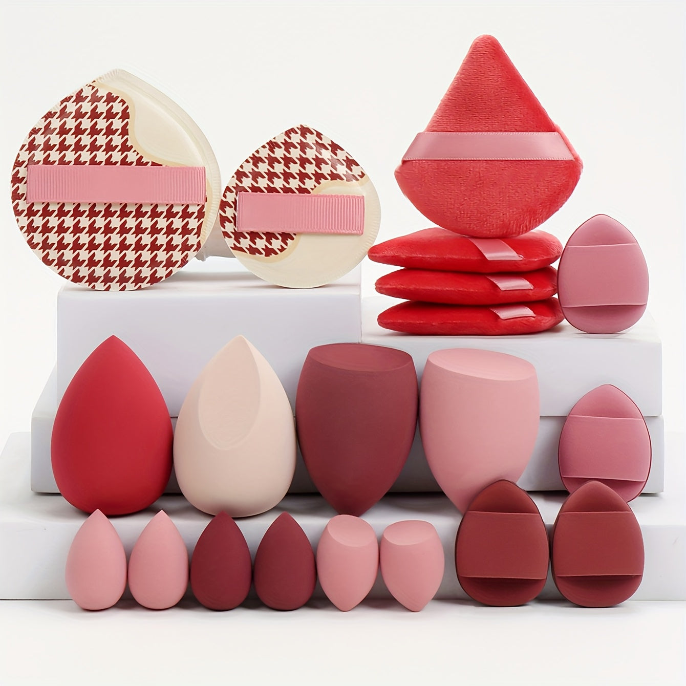 20pcs Candy Makeup Sponge Set – Cushion & Loose Powder Puffs for Flawless Blending