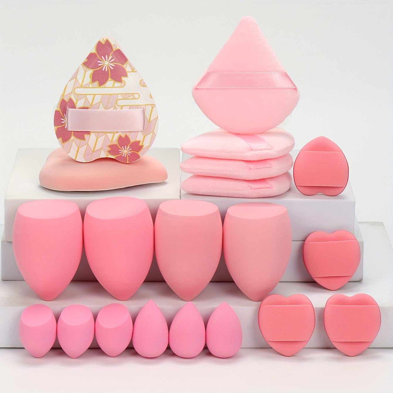 20pcs Candy Makeup Sponge Set – Cushion & Loose Powder Puffs for Flawless Blending