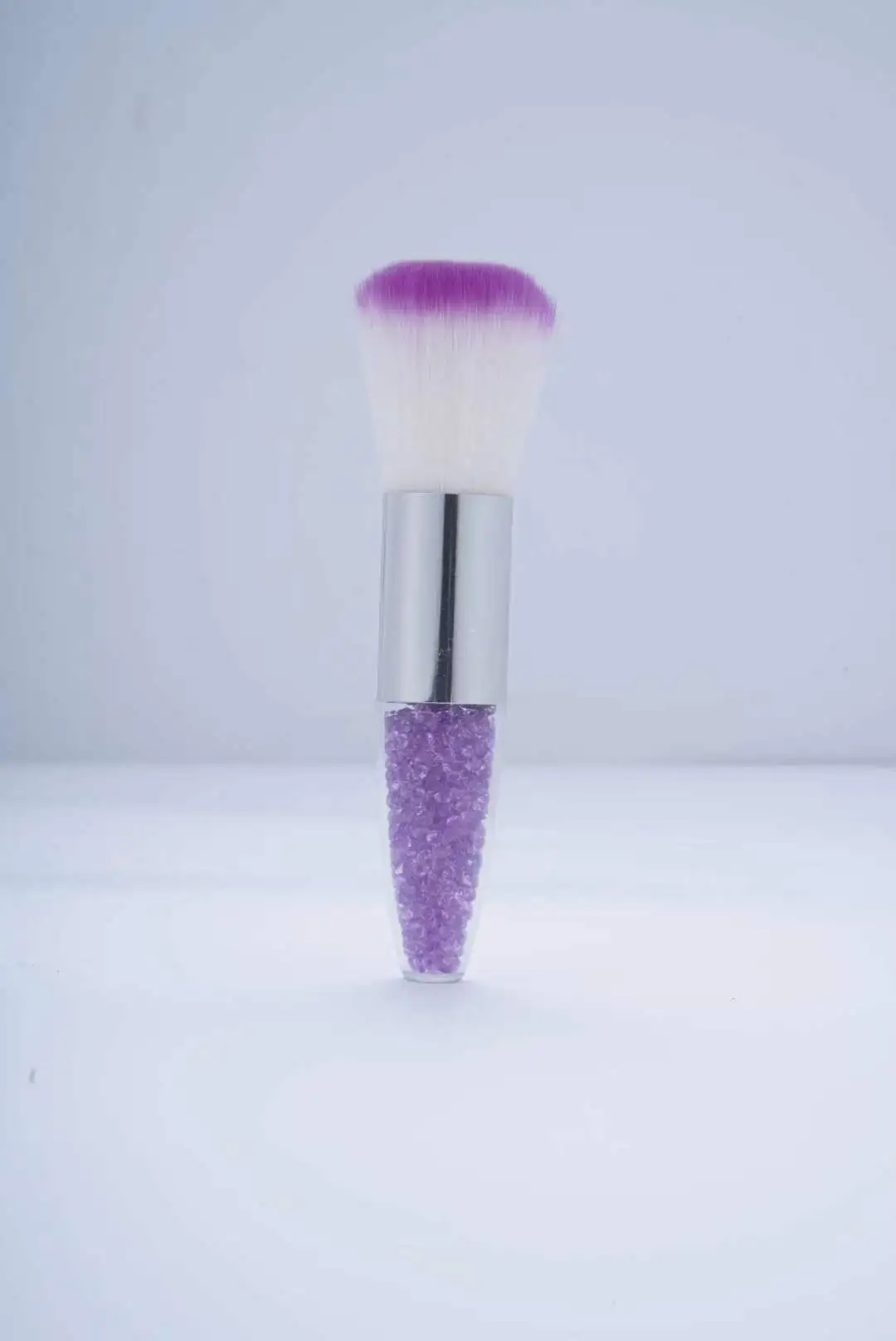 3-Piece Nail Dust & Loose Powder Brush Set – Transparent Diamond Handle