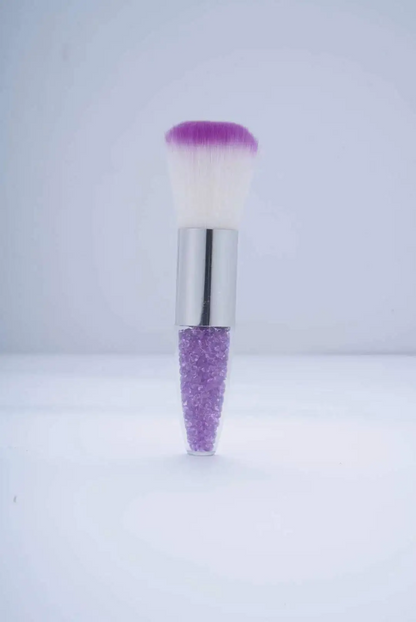 3-Piece Nail Dust & Loose Powder Brush Set – Transparent Diamond Handle