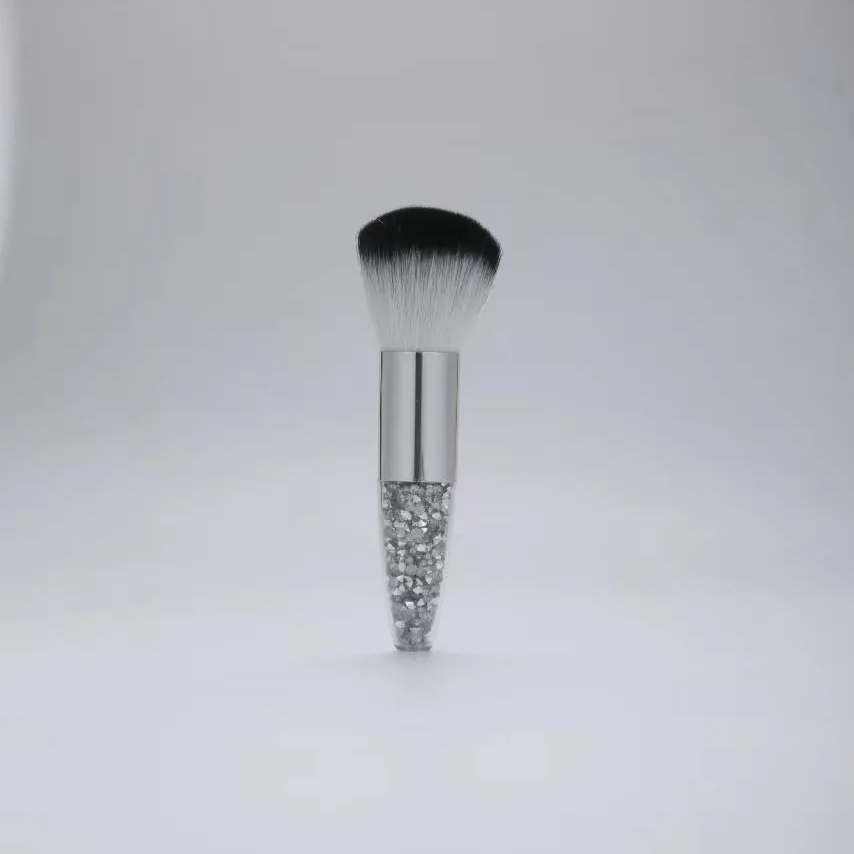 3-Piece Nail Dust & Loose Powder Brush Set – Transparent Diamond Handle