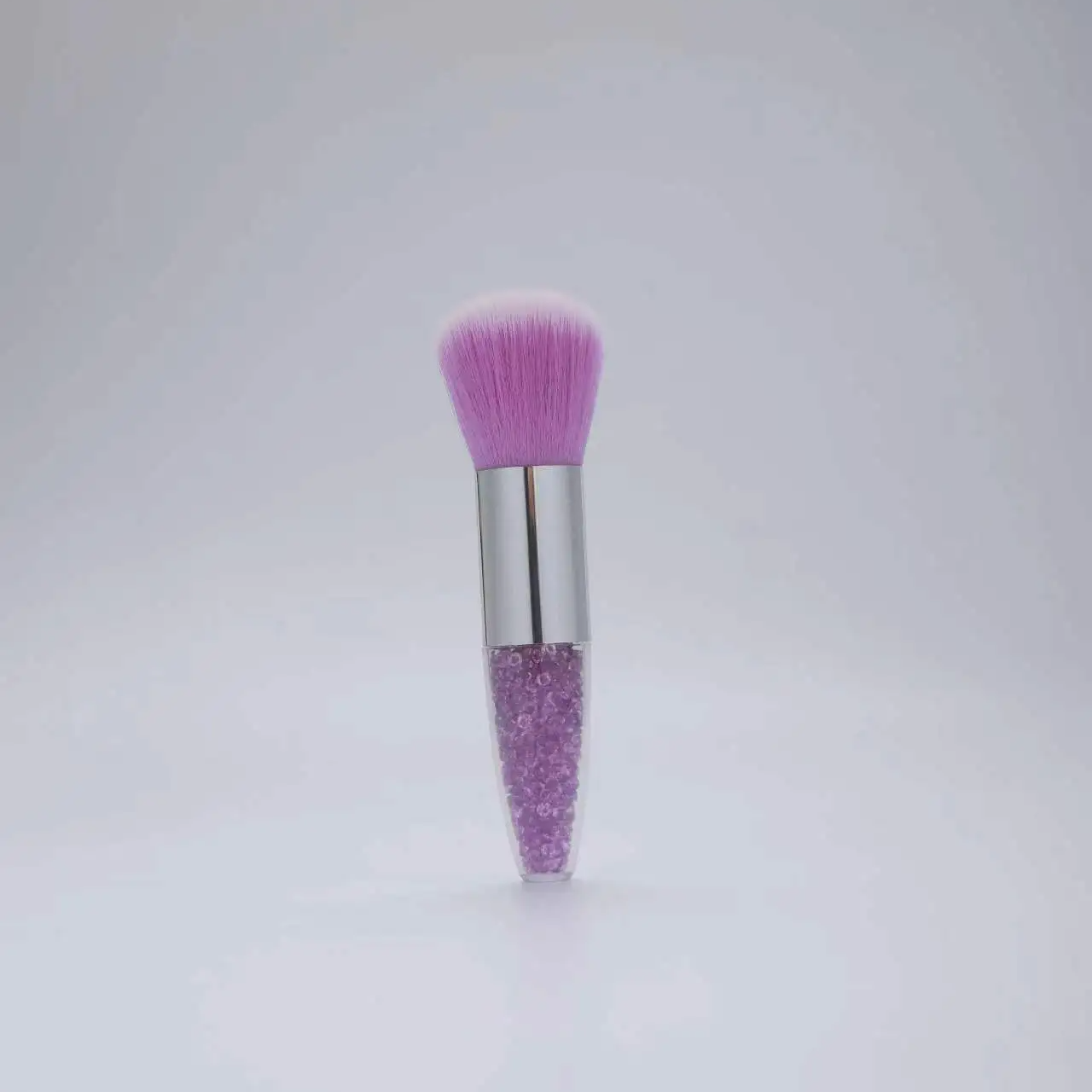 3-Piece Nail Dust & Loose Powder Brush Set – Transparent Diamond Handle