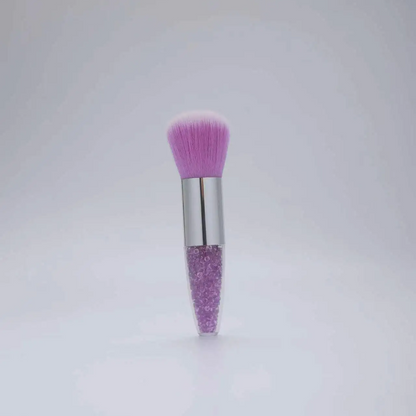 3-Piece Nail Dust & Loose Powder Brush Set – Transparent Diamond Handle