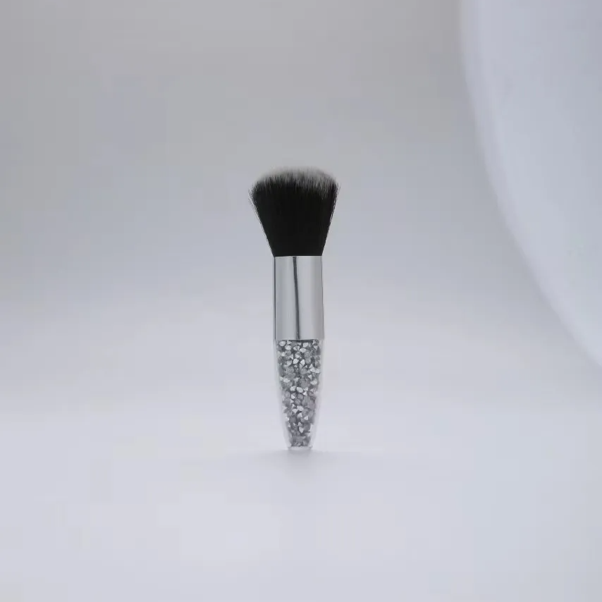 3-Piece Nail Dust & Loose Powder Brush Set – Transparent Diamond Handle