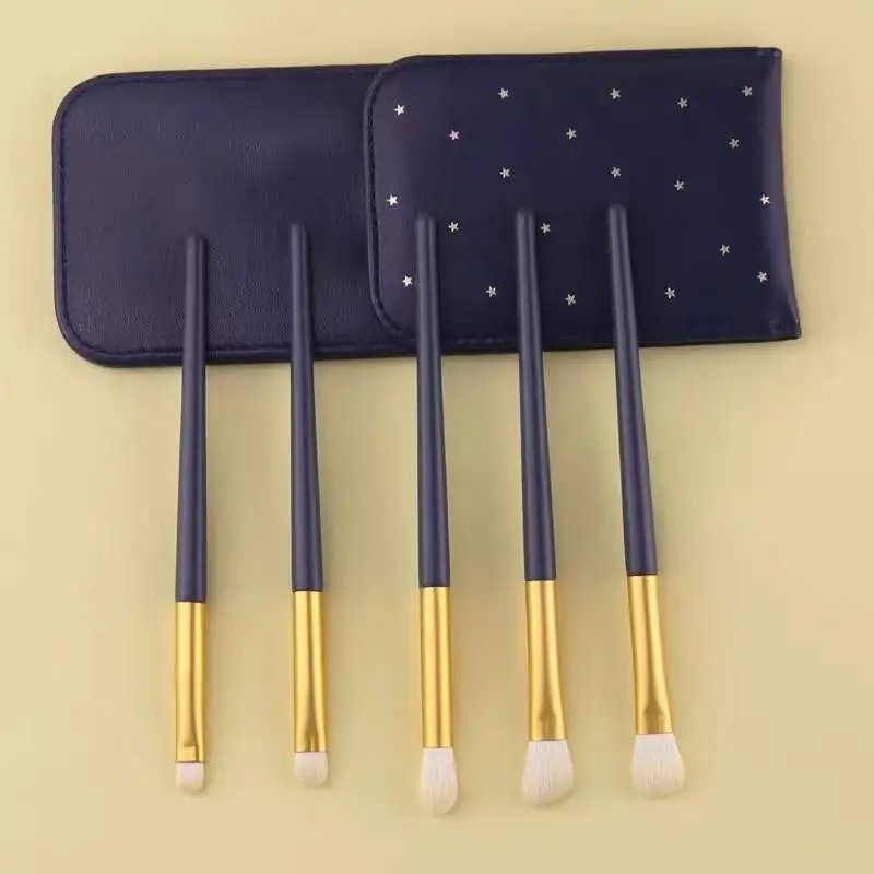 5-Piece Eye Makeup Brush Set – Soft Bristles, Long Handle, Storage Bag