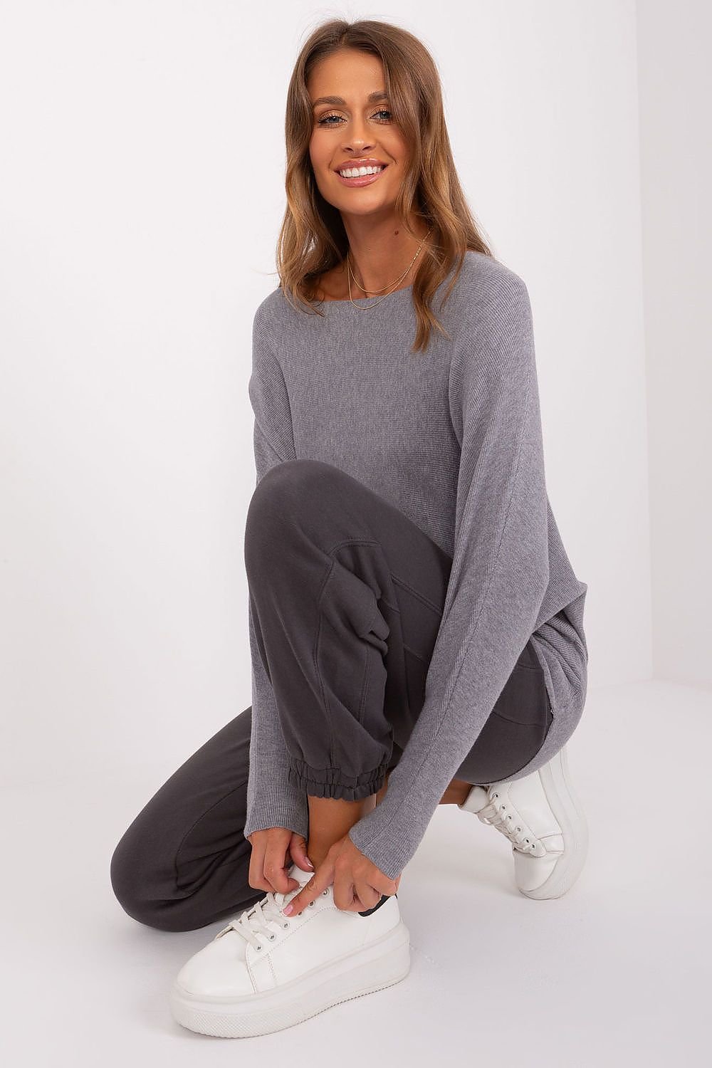 Grey Batwing Sweater