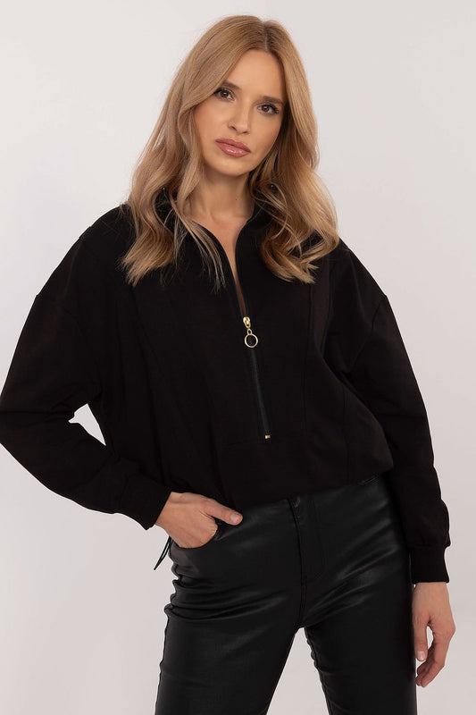 Zippered Sweatshirt black / S MAHYSTYLE