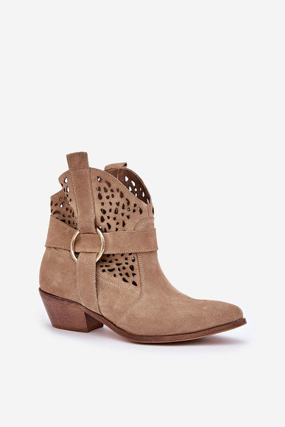 Heel boots Step in style beige / 36 MAHYSTYLE