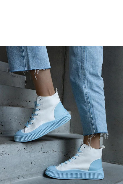 Terri White & Blue Platform Sneakers white / 36 MAHYSTYLE