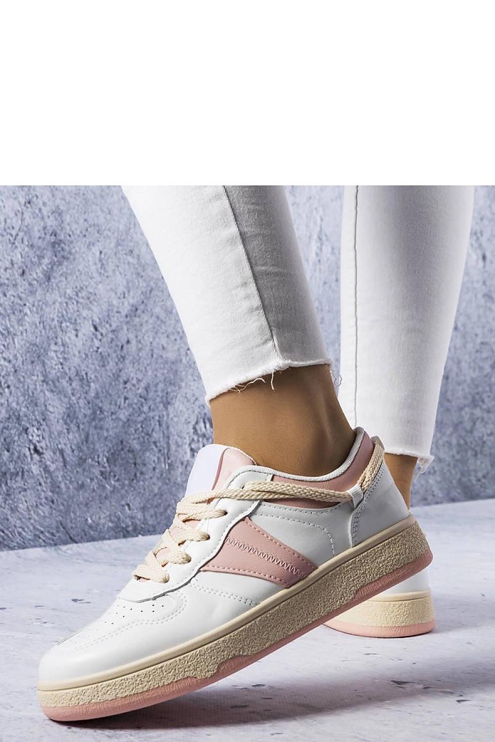 Marcella White & Pink Sneakers – Fresh & Stylish for Summer pink / 36 MAHYSTYLE