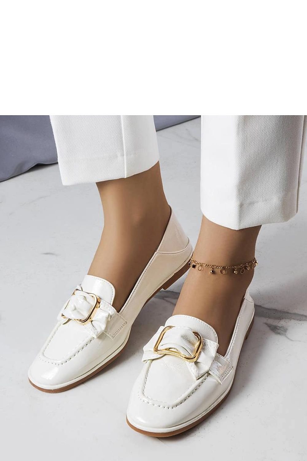 Erica White Patent Moccasins – Timeless Elegance white / 36 MAHYSTYLE