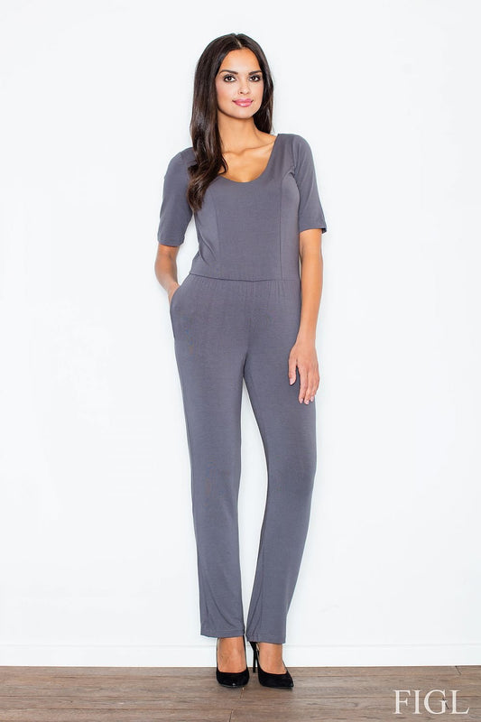 Feminine Elegance Jumpsuit - Figl grey / S MAHYSTYLE